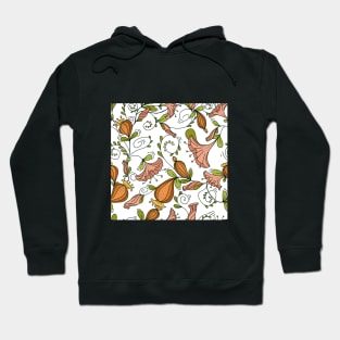 pattern with pumpkins and flowers Hoodie